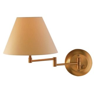 Holtkoetter Old Brass Finish Shaded Swing Arm Wall Lamp   #86110