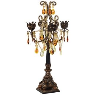 Bronze and Gold Four Taper Candle Candelabra   #87600