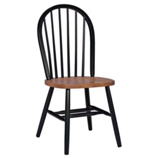 Windsor Black and Cherry Wood Dining Chair   #U4249