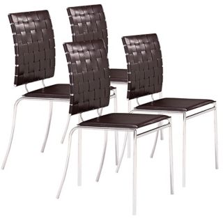 Espresso Set of Four Criss Cross Chairs   #G4181