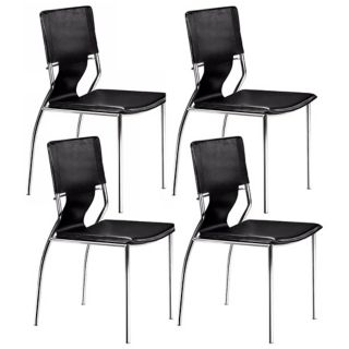 Zuo Set of Four Trafico Black Side Chairs   #G4190
