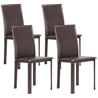 Set of 4 Zuo Arcane Espresso Leatherette Dining Chairs   #T2417