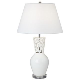 Possini Euro Design White Coral Vase Table Lamp   #U2829  