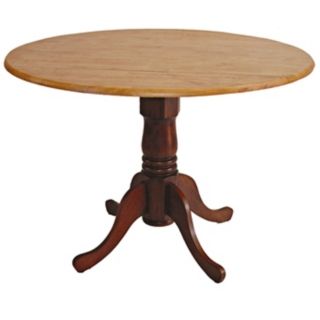Cinnamon and Espresso Finish Round Drop Leaf Pedestal Table   #U4220