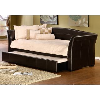Hillsdale Montgomery Brown Faux Leather Trundle Daybed   #V9658
