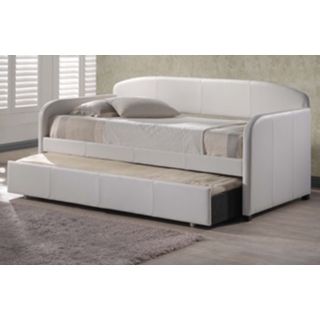 Hillsdale Springfield White Faux Leather Trundle Daybed   #V9663