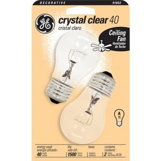 GE 40 Watt 2 Pack Clear Ceiling Fan Bulbs   #91852