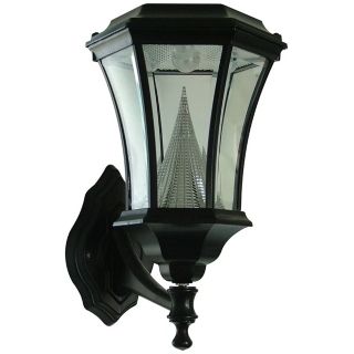 Black Solar Lamp 15" High Outdoor Wall Light   #22979