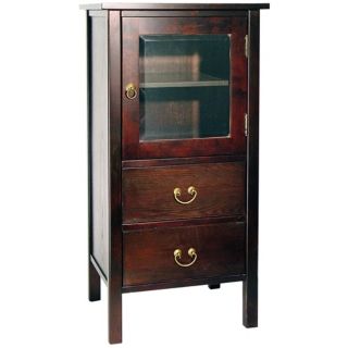 Rovena Mahogany Wood Cabinet with Glass Pane Drawer   #H2208