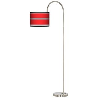 Red Stripes Arc Tempo Giclee Floor Lamp   #M3882 N0312