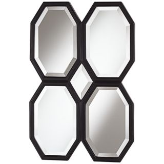 Quatre Octagons 36" High Black Wall Mirror   #W4209