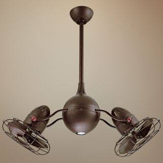 37" Acqua Textured Bronze Dual Head Rotational Ceiling Fan   #H8460