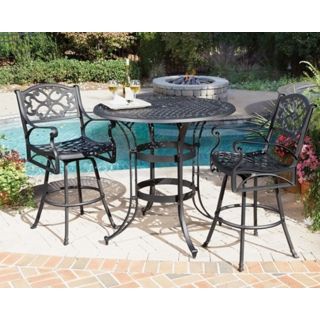 Biscayne Black 3 Piece Outdoor Bistro Table and Chairs   #T1300
