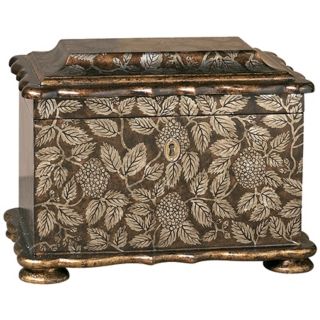 Painted Leaf Wood Accent Box   #H8003