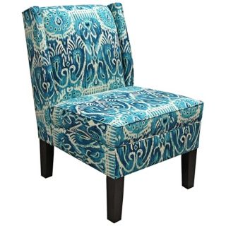 Alessandra Teal Wingback Accent Chair   #X5764