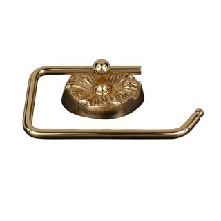 Daisy Polished Brass Euro Style Toilet Paper Holder   #08145