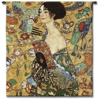 La Femme Eventail 52" High Wall Tapestry   #J8901
