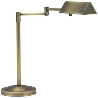 House of Troy Pinnacle Antique Brass Swing Arm Desk Lamp   #R3500