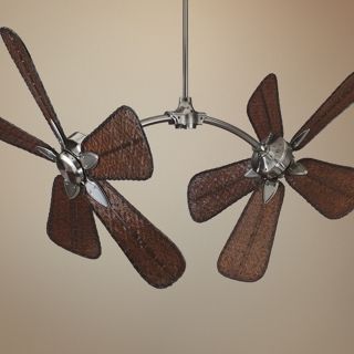 52" Fanimation The Caruso Pewter and Bamboo Ceiling Fan   #55480 26924