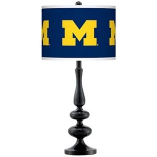 The University of Michigan Gloss Black Table Lamp   #N5714 Y4694