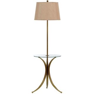 Trinity Autumn Gold Glass Tray Table Floor Lamp   #T6670