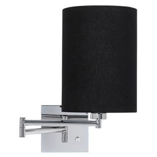 Black Cylinder Shade Plug In Swing Arm Wall Lamp   #79404 K5386