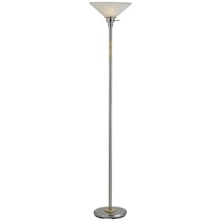Soho Collection Brushed Nickel Torchiere Floor Lamp   #93322
