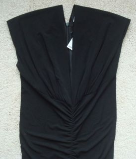 1,080 JULIEN MACDONALD Black Draped Crepe Jersey Dress 42 NWT Net A