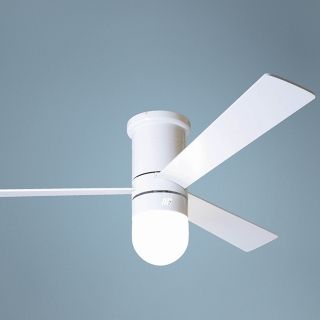 52" Cirrus Gloss White Hugger Ceiling Fan with Light Kit   #J3905