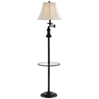 Lite Source Brandice Swing Arm Floor Lamp with Table Tray   #W9903
