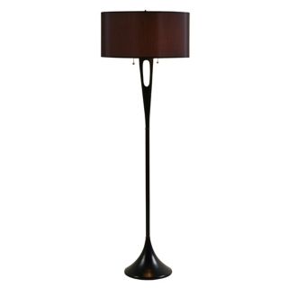 Lights Up French Mod Bronze with Black  Shade Floor Lamp   #99696