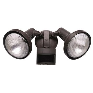 Two Light  Rustic Brown Outdoor Spotlight with Motion Sensor   #22116