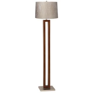 White Crocodile Walnut Rectangle Floor Lamp   #T1391 T6529  