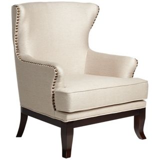 Paige Mandarin Wheat Upholstered Wingback Chair   #W0039