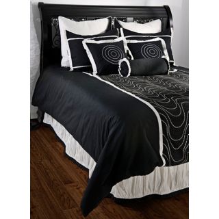11 Piece Black and White Filled Queen Bedding Set   #W2140