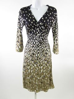 Julie Brown Black Short Sleeve Wrap Dress Sz s $319