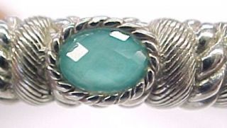 Judith Ripka Sterling Silver Blue Stone Accented Cuff Bracelet 7 39