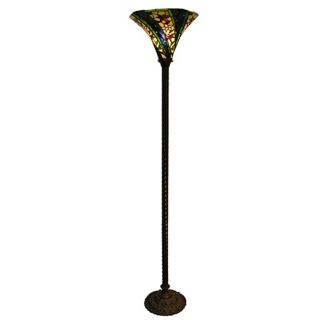 Floral Swirl Tiffany Style Torchiere Floor Lamp   #V0906  