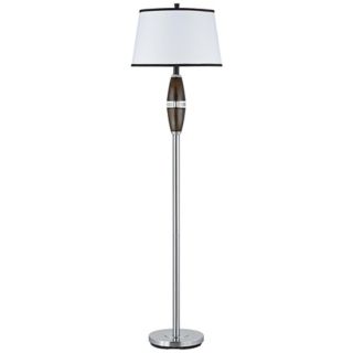 Chrome and Faux Wood Floor Lamp   #G9949