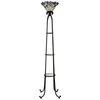 Dale Tiffany Art Glass 3 Shelf Torchiere Floor Lamp   #X3517
