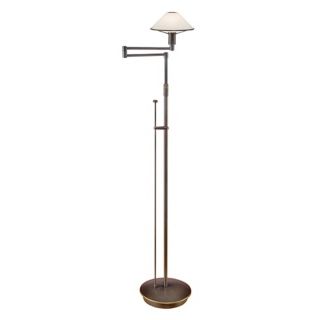 Holtkoetter Old Bronze True White Glass Swing Arm Floor Lamp   #25297