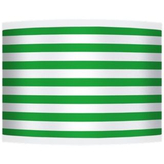 Green Horizontal Stripe Giclee Shade 13.5x13.5x10 (Spider)   #37869 H1431