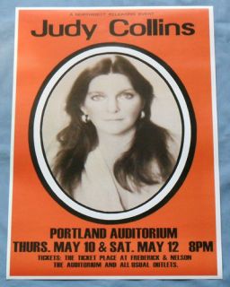 Judy Collins Concert Poster Portland True Stories and Other Dreams