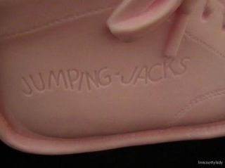 Vtg Pink Advertising Jumping Jacks Shoe Bank Plastic Powells