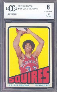 1972 73 Topps 195 Julius Erving RC Rookie BGS BCCG 8