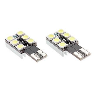 T10 1W 6x5050 smd 70 90lm naturligt vitt ljus ledde glödlampa för