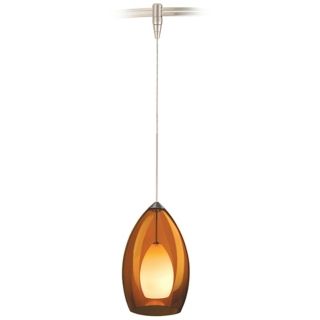 Fire Satin Nickel Amber Glass Tech Lighting MonoRail Pendant   #82960 61153