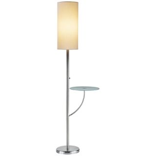 Laurel Satin Steel Tray Table Floor Lamp   #R4604