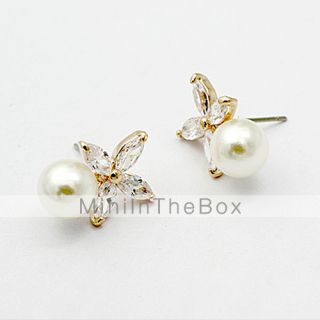 USD $ 8.69   High Quality Pearl Zirconia Diamond Ear Nails,