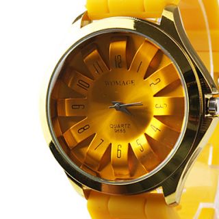 USD $ 5.79   Fashionable Quartz Wrist Watch with Yellow Silicone Band